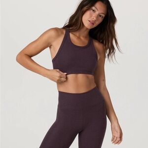 Elevation Racer Bra | Women's Raisin Heather Sports Bra | Vuori